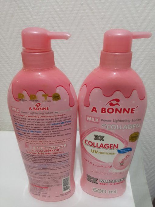 A' BONNÉ LAIT SUPER ECLAIRCISSANT 3 X COLLAGÈNEET U V PROTECTION ACTION RAPIDE.  